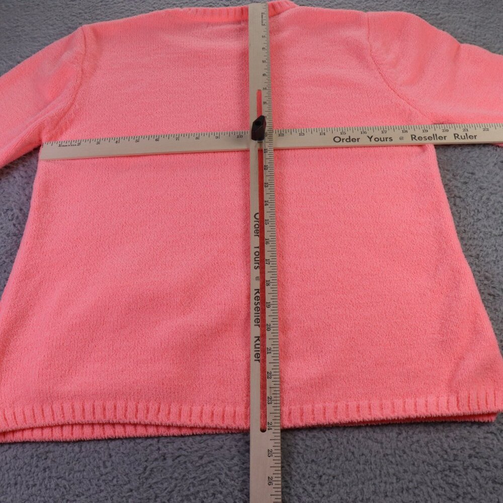 Anthony's Resort Wear Chenille Sweater Womens Small Pink Crew Neck Preppy Cozy - Picture 7 of 9